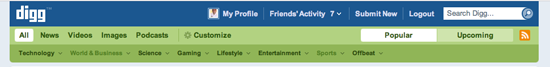 Designing the Digg Header: How To & Download